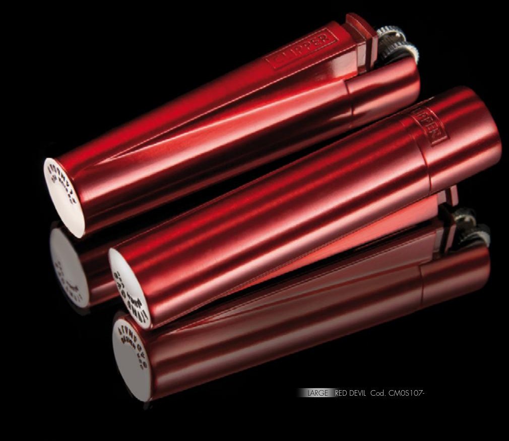 Металлические зажигалки CLIPPER Red Devil красного цвета